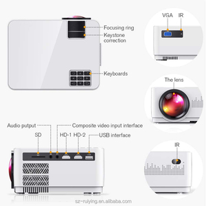 1080P <span class=keywords><strong>Android</strong></span>スマートTVプロジェクター4K LEDホームシアターHIFIステレオ3D対応内蔵スピーカーWiFi/BTポータブルデザインギフト - Product Image 2