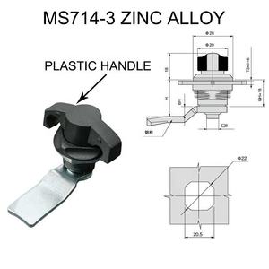 Chiusura a Linguetta MS715-2 Lida in Lega di Zinco/PA, Nero Opaco/Cromo Lucido, con <span class=keywords><strong>Molla</strong></span> per Pannelli Elettrici - Product Image 6