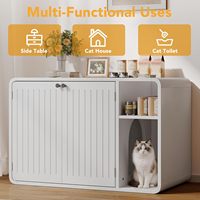 Enclos pour litière de chat en bois moderne, multifonctionnel, meuble de salon blanc