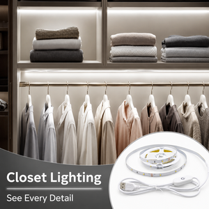 10M USB LED Strip <b>Light</b> 5V White Flexible LED <b>Light</b> Strip Touch Sensor Switch Dimmable for Bedroom Cabinet Home Lighting - Product Image 4