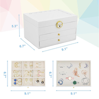 Boîte à bijoux multi-couches de grande capacité, boîte de rangement pour bijoux portable de voyage, cadeau pour filles, organisateur de bijoux pour boucles d'oreilles, collier, bague
