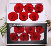 Têtes de roses stabilisées de 5-6 cm, roses éternelles préservées pour la décoration