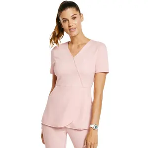 Feminino Rosa Top Médica Workwear Uniforme Da Enfermeira do Hospital