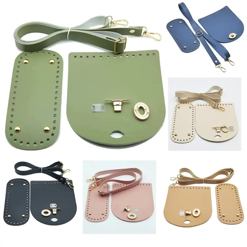 Borsa fatta a mano accessori in pelle PU accessori per borse con copertura inferiore in tessuto fai da te