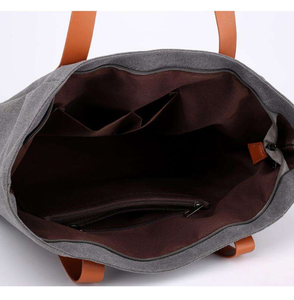 Grand sac fourre-tout en toile de coton pour femmes, sac de courses personnalisé avec logo - Product Image 5