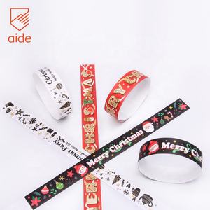 أساور حفلات مقاومة للتمزق ومضادة للماء بالجملة، أساور تايفك للكريسماس والفعاليات والمهرجانات مع إمكانية طباعة الشعار حسب الطلب - Product Image 5