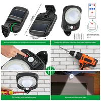 Lampes solaires LED extérieures Shingel avec détection de mouvement humain, alimentées par énergie solaire, étanches IP65, pour garage, balcon, escalier, mur