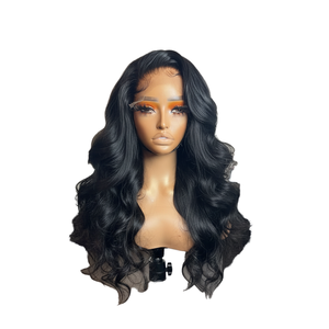 Produit phare : Cheveux humains vietnamiens ondulés HD pour closure de perruque, style Body Wave, sans colle, densité 200% - Product Image 1