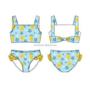 Maillot de bain imperméable de haute qualité pour enfants, imprimé floral, pour bébés filles, en spandex/polyester, vêtements de plage - Product Image 4