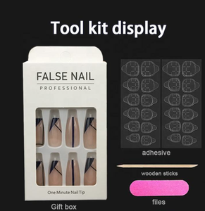 Prensa corta en uñas, venta al por mayor, alta calidad, 24 piezas, uñas postizas acrílicas de lujo, Etiqueta Privada, proveedor de <span class=keywords><strong>Punta</strong></span> francesa, caja de embalaje - Product Image 6