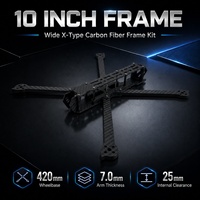 Accessoires FPV pour Quadricoptère, Cadre en Fibre de Carbone de 10 Pouces pour Drones de Course Télécommandés Freestyle, Kit