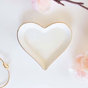 Custom Logo Heart <b>Ring</b> Dish, <b>Ceramic</b> Jewelry Holder Tray, Gift - Product Image 2