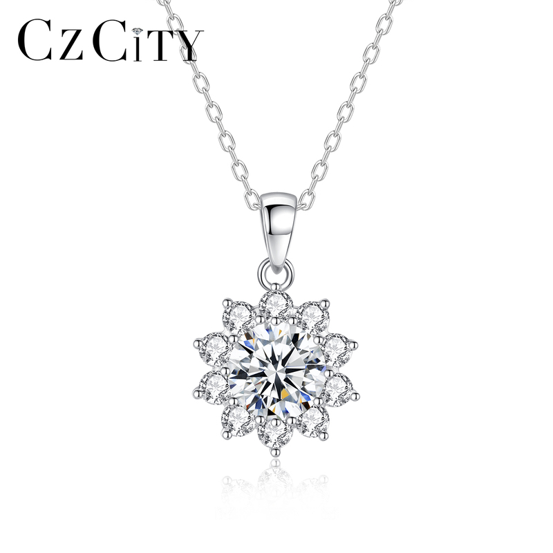 CZCITY Moissanite Gemstone Jewelry Round Brilliant