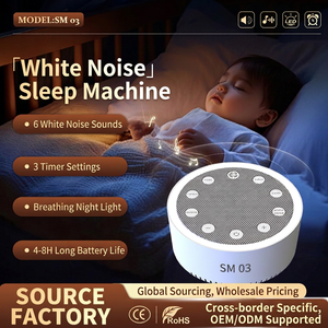 Machine à bruit blanc pour bébé, apaisant sonore portable à piles, sons relaxants d'océan, de pluie et de forêt - Product Image 5