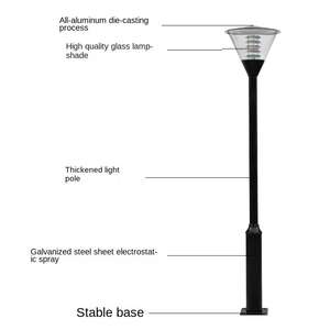 Lámpara solar LED para exteriores, moderna, curva, impermeable, para jardín, camino, parque, césped, calle - Product Image 5