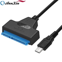 Type-C vers SATA 7 + 15PIN Câble facile à conduire Câble de disque dur SSD série USB3.1 vers SATA 2.5 pouces avec lumière LED
