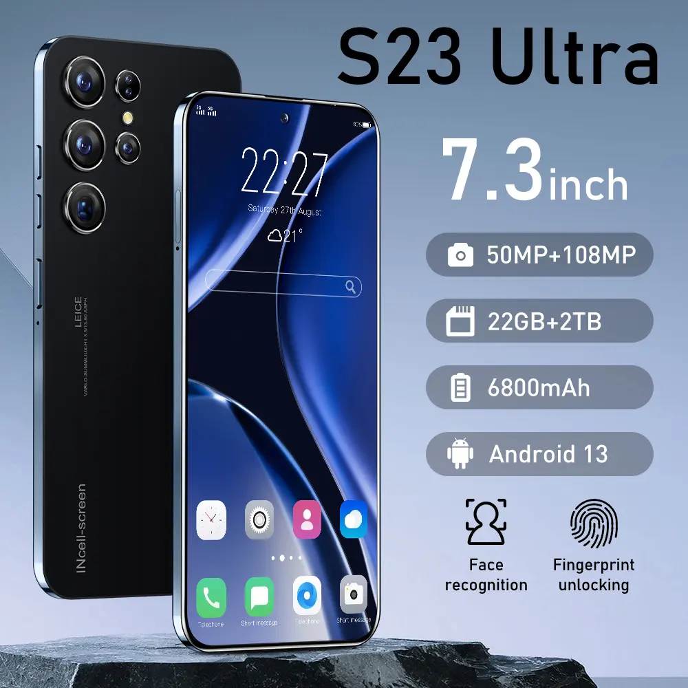 S24 ponsel pengisian daya cepat, HP Android Dual Sim 7.3 layar HD 16G + 1T 5G Ultra asli