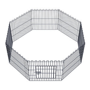 Enclos pliable pour animaux de compagnie en fil de fer solide avec fermeture à boucle et crochet, forme carrée, plusieurs sections pour chats et chiens - Product Image 1