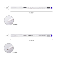 Crayon professionnel Non-toxique encre blanche sans danger double bande stylo de maquillage médical marqueur Permanent de la peau règle chirurgicale tatouage des sourcils