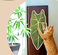 Nouvelle Planche Murale en Sisal à Motifs Végétaux Tropicaux avec Fixation Créative à Bande Magique – Planche Murale Feuille et Patte de Chat