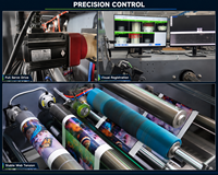 Machine d'impression flexographique à 6 couleurs 550 mm avec servo-moteur complet, registration automatique, séchage UV et découpe intégrée