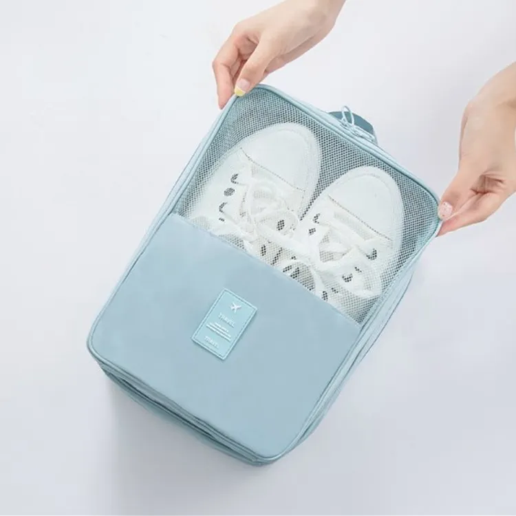 Custom Double Layer Durable Zipper Shoe Organizer Bag Dustproof Travel Waterproof Shoe Bag