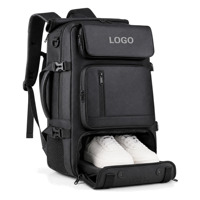 Sac à dos pour ordinateur portable avec compartiment inférieur pour chaussures, imperméable, 36-55L, 16 pouces, sac de voyage d'affaires, logo personnalisé OEM ODM