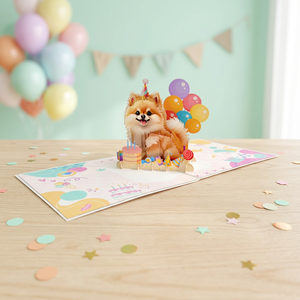 Carte de vœux 3D mignonne pour chien, artisanat vietnamien, meilleur prix, pour les amoureux des chiens, tendance, artisanat en papier fait main - Product Image 3