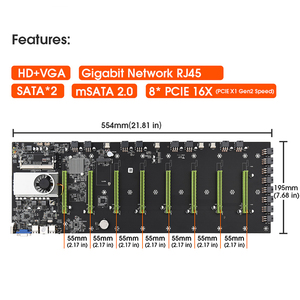 Nova Tendência 8 GPU Motherboard Alimentado por Celeron 847/1037U Servidor D37 - Product Image 4