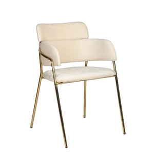<span class=keywords><strong>Nuova</strong></span> Sedia da Pranzo di Lusso in Velluto con Gambe in Metallo Dorato per Hotel e Caffè, Design d'Interni per Soggiorno - Product Image 1