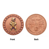 Pièce de monnaie commémorative personnalisée en cuivre antique, gravée et embossée en 3D, sur le thème de l'équitation, avec boîte de présentation