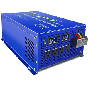 24V/36V/48V/72V/96V/110 to 120V/230V 6kw 6000 Watt Power Inverter 6000W 24V Pure Sine Wave Inverter DC to AC Voltage Converter