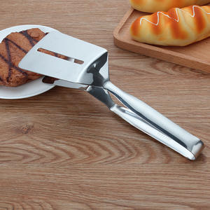 304 нержавеющая сталь кухонная утварь 2-в-1 шпатель для барбекю щипцы для пиццы для жареной рыбы стейк сэндвич Гамбургер хлеб 2 шт. - Product Image 5