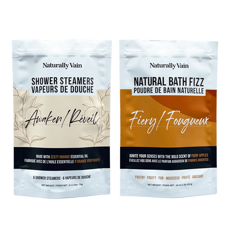 Factory OEM Customization logo Printed Bath Powder Shower Products Standup Doypack Zipper Packaging Bags with Aluminum Foil