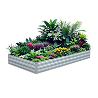 Bac à légumes surélevé 150x90x30cm en acier galvanisé pour l'extérieur, idéal pour les légumes et les herbes