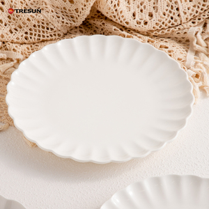 Vaisselle blanche à motif nordique en relief avec bordure florale pour mariage, maison, restaurant, fête - Product Image 3