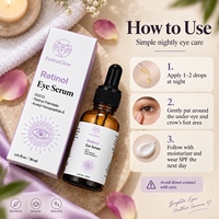 Sérum Contour des Yeux Raffermissant Anti-Rides au Rétinol Fermenté, EGCG et Acétyl Hexapeptide-8 – Atténue Cernes, Poches et Ridules