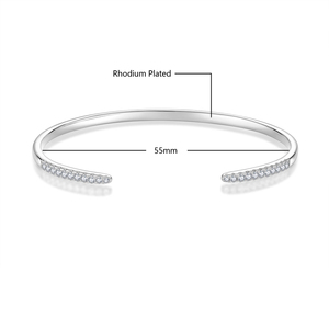 <span class=keywords><strong>Xlove</strong></span> Nouvelle Collection Bracelet Jonc Ouvert 60mm en Argent Sterling 925 Plaqué avec Breloque Cœur Personnalisable - Product Image 1