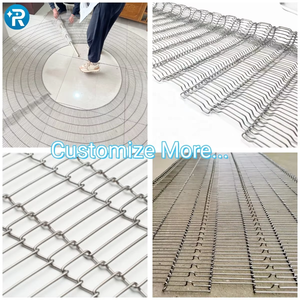 حزام ناقل سلسلة سلمية من شبكة الأسلاك المنسوجة بنمط التويل، مصنوع من الفولاذ المقاوم للصدأ SUS 304 316، مخصص، صالح للاستخدام الغذائي - Product Image 4