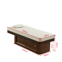 Table de massage élégante sur mesure en cuir PU et bois, style vintage, avec tiroir, pour salon de beauté, spa et bien-être