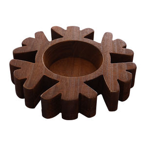 FORHER kepingan salju bentuk mangkuk adonan kayu grosir Paulownia mangkuk lilin kayu ukiran tangan untuk dekorasi rumah rumah pertanian mangkuk lilin - Product Image 4