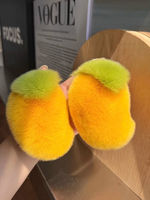 Porte-clés en peluche douce mangue vraie fourrure de lapin Rex