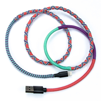 Kabel USB Desain Terbaru 2025, Stylish, Pengisian Cepat USB-A untuk iPhone, Bersertifikasi MFi, Konduktor Tembaga Murni Berlapis Nilon, 1M/2M