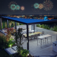 Pergola bioclimatique en aluminium Sweet Home avec LED, toit rétractable motorisé à lames orientables, auvent extérieur imperméable pour ombrage