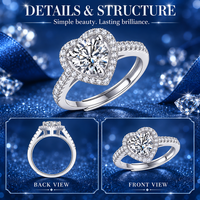 Bague en argent sterling S925 1CT, nouveau diamant de laboratoire en moissanite, cœur, classique, mode, bijoux de mariage