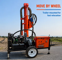 Foreuse hydraulique portable pour puits d'eau, montée sur remorque, avec moteur diesel, pour le forage agricole