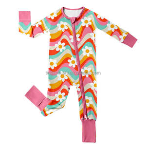 Высококачественная детская пижама из органического бамбука на заказ, однотонная застежка-молния для летней фабрики, настраиваемый для маленьких девочек - Product Image 4