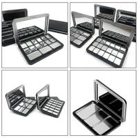 Plateau métallique vierge OEM de luxe à double compartiment pour palette de maquillage, en matériaux recyclés, avec estampage à chaud, pour contouring et bronzer