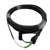 Rakitan kabel jatuh datar FTTH anti air luar ruangan dengan kabel Patch optitap H terhubung sebelumnya