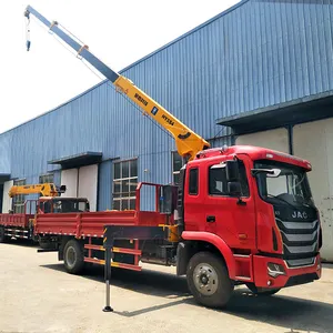 5 Tons Remote Control Truck Mounted Crane Telescopic Boom Crane Truck Sales